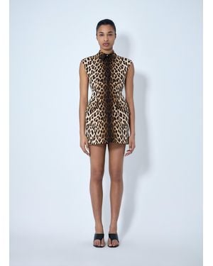 Sportmax Sleeveless Animal Print Dress - White