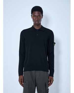 Stone Island Long Sleeve Polo Knit - Blue