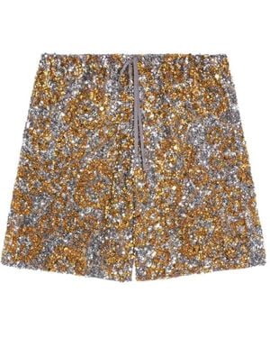 Dries Van Noten Sequined Shorts - Brown