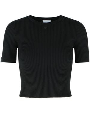 Courreges Viscose Blend T-Shirt - Black