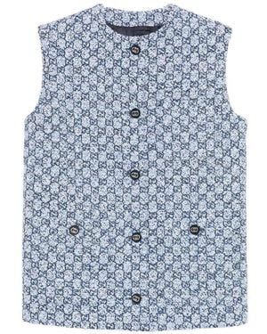 Gucci Gg Tweed Vest - Blue