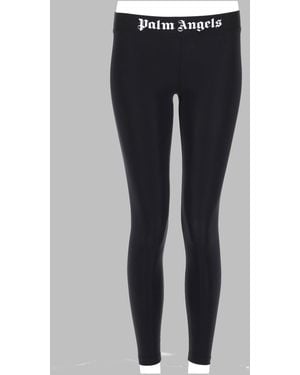 Palm Angels Leggings With Logo - Blue