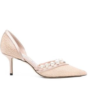 Jimmy Choo Aurelie Glittered Pumps - Natural