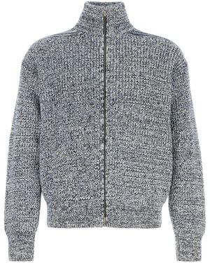 Ferragamo Salvatore Two-Tone Cotton Blend Cardigan - Gray