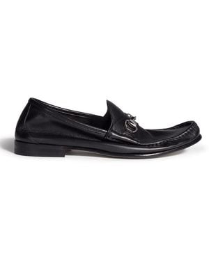 Gucci Lugano Leather Moccasin - Black