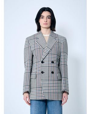 Bottega Veneta Structured Check-Cotton Blazer - Blue