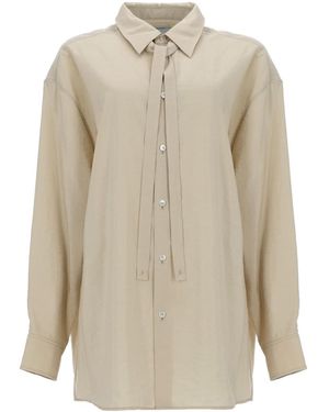 Lemaire Silk Blend Mini Shirt For Ss26 - Natural