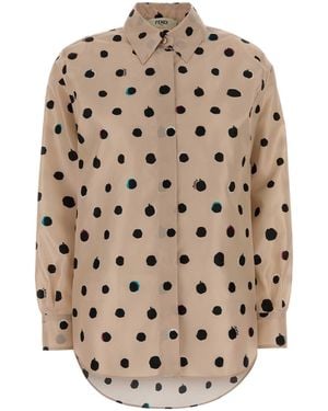 Fendi Printed Taffeta Shirt - Natural