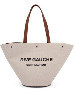 Saint Laurent Neutrals Tote Bags - White