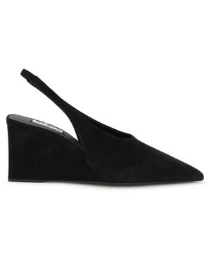 Alaïa Pumps Cube Wedge Slingback Goatskin (Hircus Goatskin) - Black