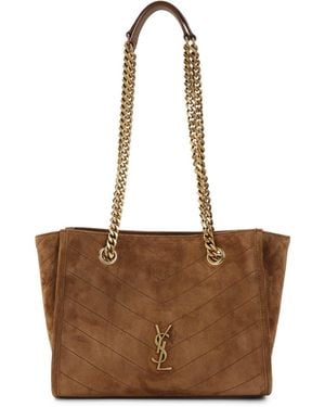 Saint Laurent Suede Niki Bag - Brown