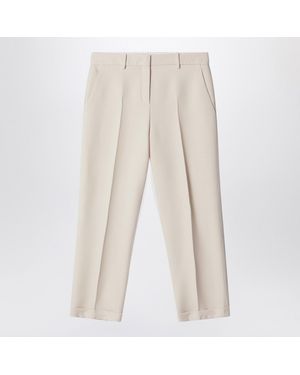 Fendi Cream Wool And Silk Pants - Natural