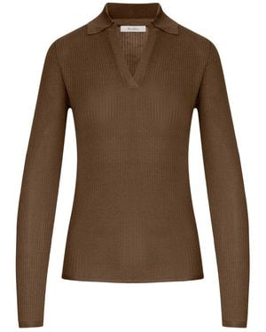 Max Mara Cashmere And Silk Polo Sweater - Brown