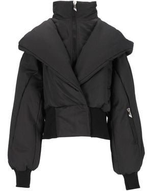 The Attico Hooded Down Jacket - Black