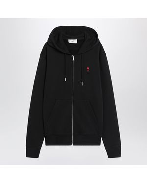Ami Paris Ami De Coeur Zip-Up Sweatshirt - Black