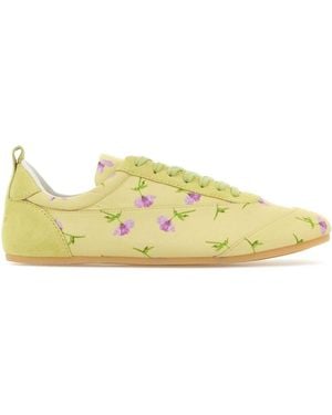 Jil Sander Printed Canvas Etage Sneakers - Yellow