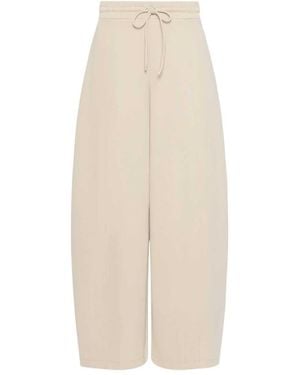 Max Mara Technical Cotton Jersey Barrel-Leg Pants - White