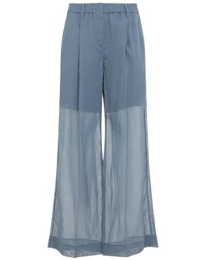 Brunello Cucinelli Organza Pants - Blue