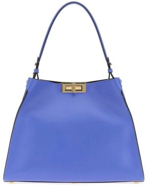 Fendi Leather Medium Way Handbag - Blue