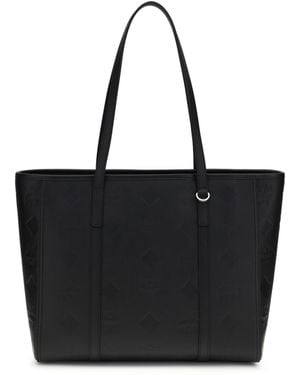 MCM Toni Tote Bag With Embossed Maxi Visetos Motif - Black