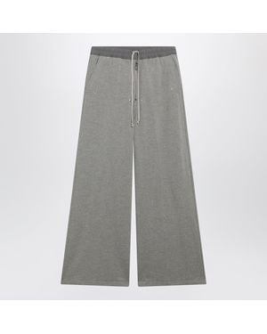 Rick Owens Geth Belas Wide-Leg Drawstring Cotton-Blend Pants - Gray