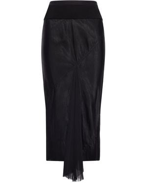 Rick Owens Asymmetric Midi Skirt - Black