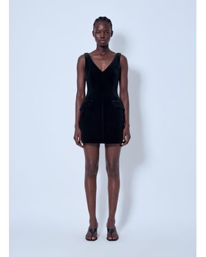 Sportmax Sleeveless Velvet Mini Dress - Blue
