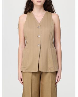 Max Mara Single-Breasted Vest - Natural