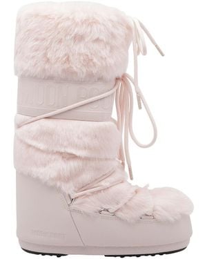 Moon Boot Icon Faux Fur Boots - Pink
