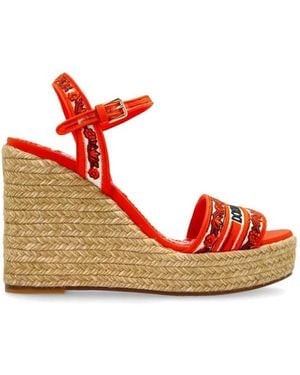 Dolce & Gabbana Dolce & Gabbana Embroidered Logo Wedge Sandals