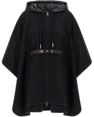 Moncler Two-Material Cape - Black