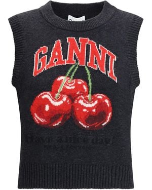 Ganni Wool Vest - Black