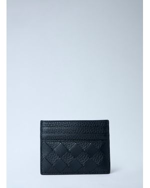 Bottega Veneta Intrecciato Leather Card Holder - Blue