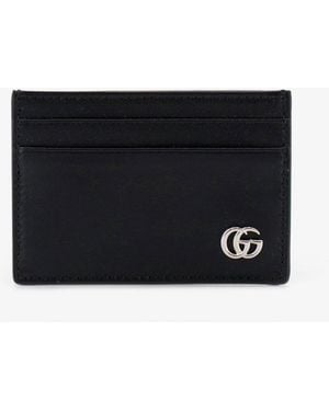 Gucci Gg Marmont Leather Card Holder With Money Clip - White