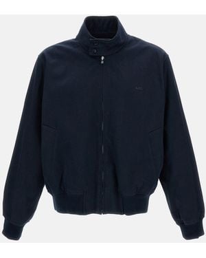 A.P.C. Zipped Bomber Jacket - Blue