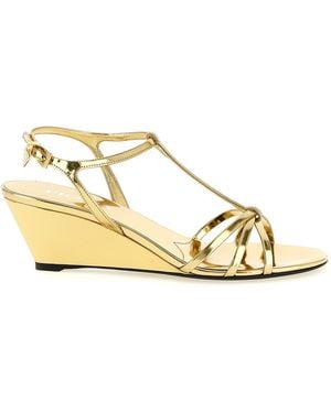 Prada Laminated Leather Sandals - Metallic