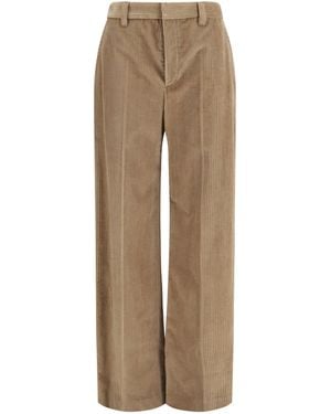 Brunello Cucinelli Cotton Velvet Pants - Natural