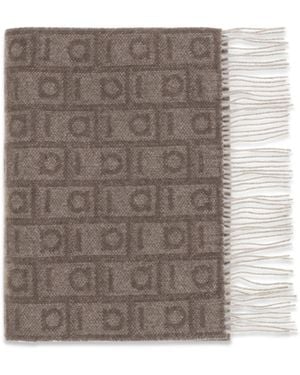 Ferragamo Monogram Scarf - Gray