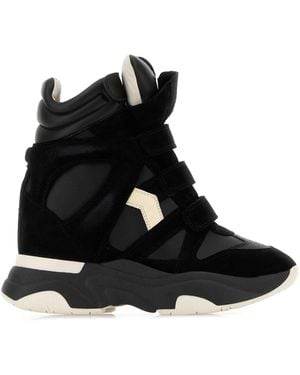 Isabel Marant Suede And Leather Balskee Sneakers - Black