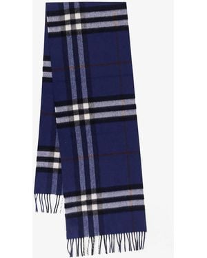 Burberry Check Cashmere Scarf - Blue