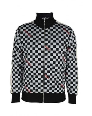 Palm Angels Checkerboard Print Vest With High Collar - Black