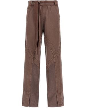 The Attico Regular Drawstring Pants - Brown