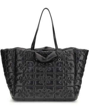 Ganni Re-Tech Quilted Tote - Black