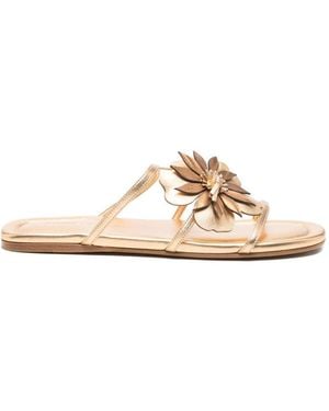 Zimmermann Belara Leather Slide Sandals - Natural
