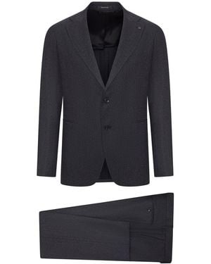 Tagliatore Tailored Wool Suit With Single-Breasted Jacket - Blue