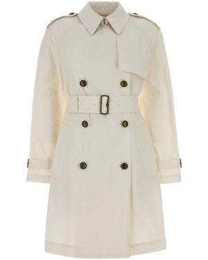 Burberry Collared Trench Coat - White