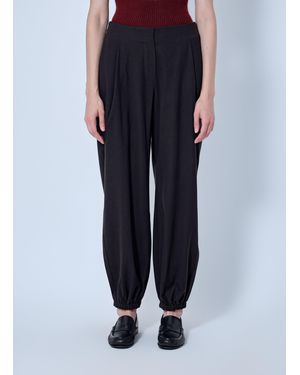 Max Mara Pleated Elasticated Ankle Pants - Blue