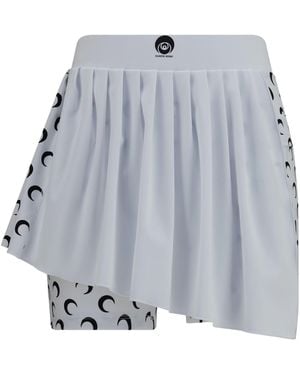 Marine Serre Sporty Mini Skirt With Built-In Shorts - Gray