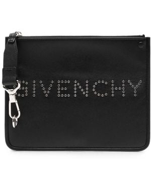 Givenchy Logo Leather Pouch - Black
