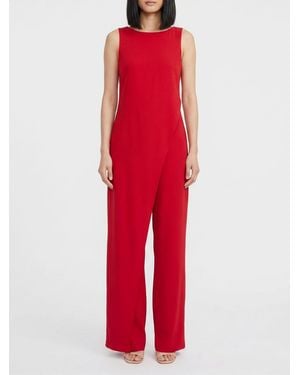 Max Mara Crêpe Jumpsuit With Crew Neck And Sleeveless Design - Red